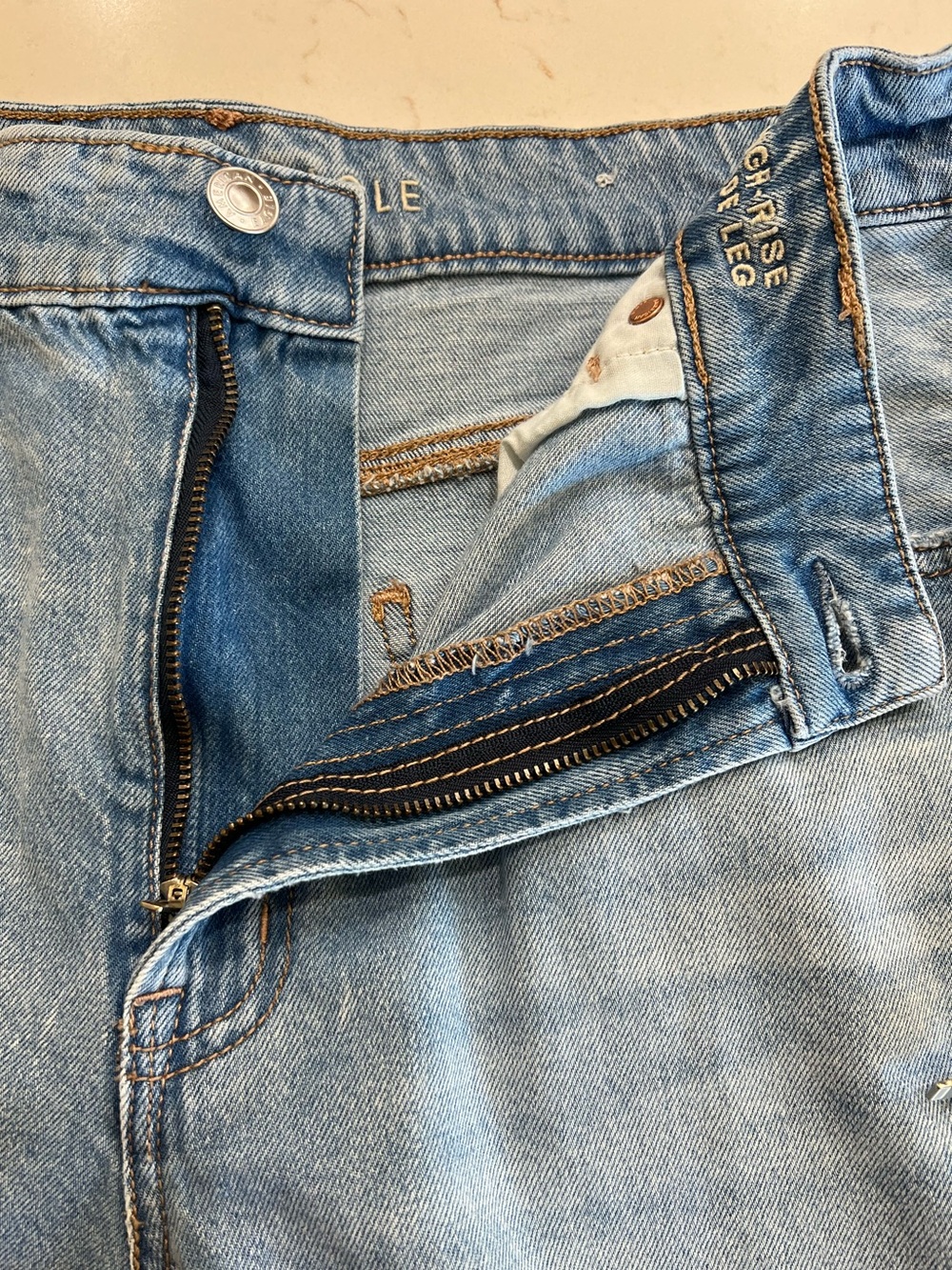 American Eagle Super High Rise Ultra Wide Leg Strigid Jeans 12 - Picture 5 of 15